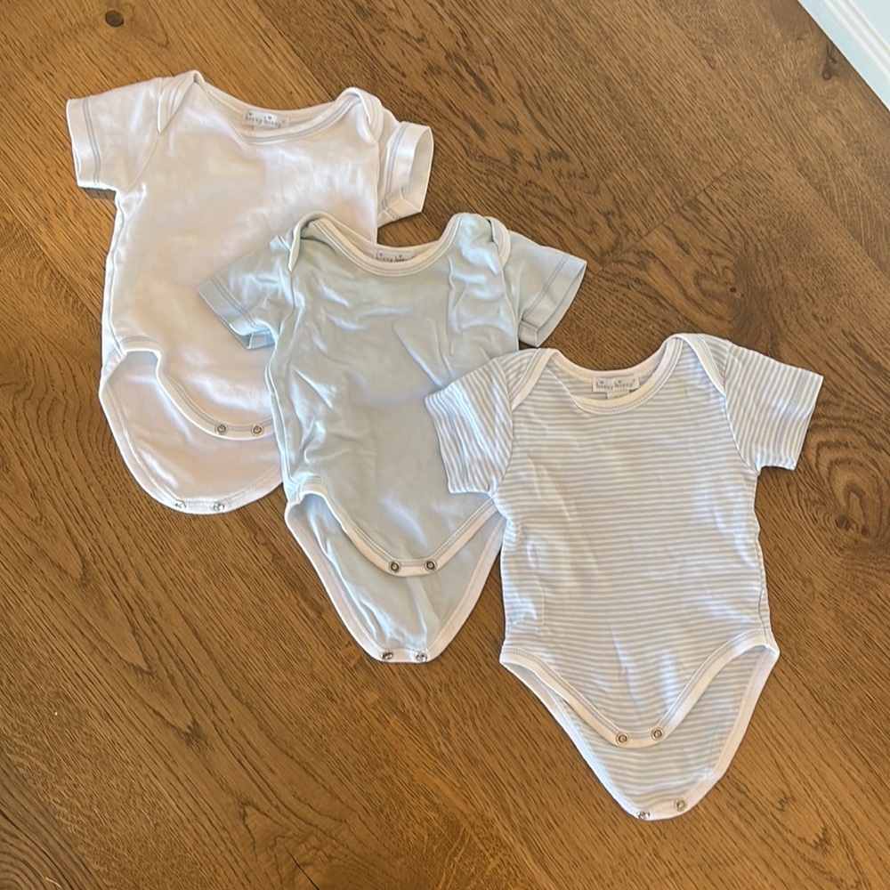 Kissy Kissy 0-3 month boys lot of 3 onesies